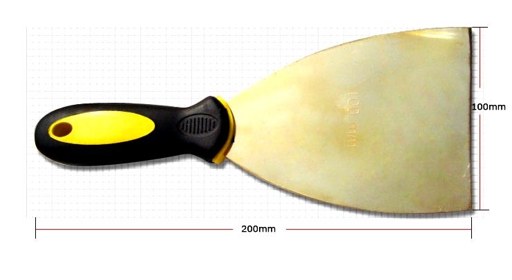 100 * 200mm Ȳ Ƽ  öƽ ,  ũ  ũ,  ڵ /100*200mm Brass Putty KnifePlastic Handle , Non sparking Scrapers,Safety Hand Tool